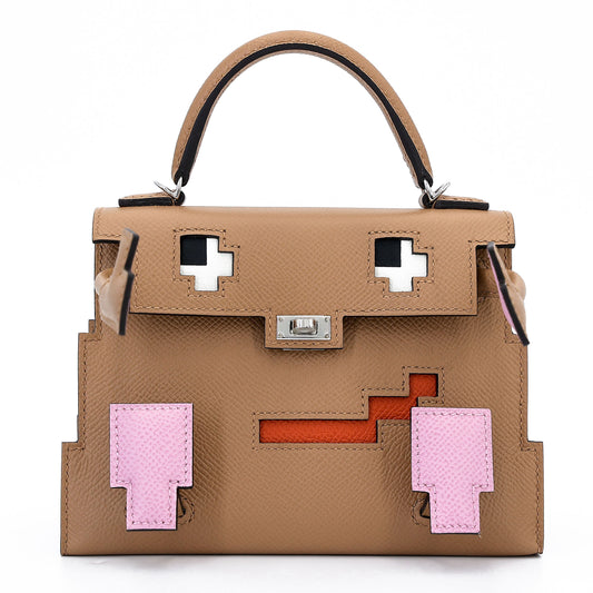 HERMÈS Limited Edition Kelly Doll Picto Chai (0M) Mauve Sylvestre (X9) Celeste (7N) Terre Battue (R1) Epsom Palladium hardware B (2023)