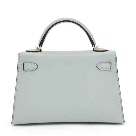 HERMÈS Mini Kelly II Bleu Glacier (8U) Epsom Gold hardware K (2025)