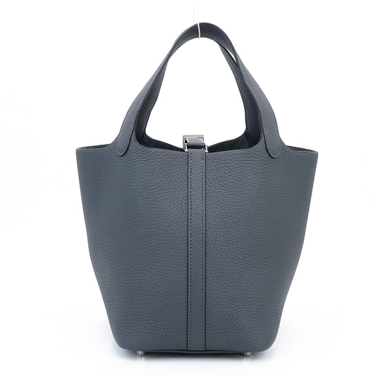 HERMÈS Picotin Lock PM Gris misty (H0) Clemence Palladium hardware W (2024)