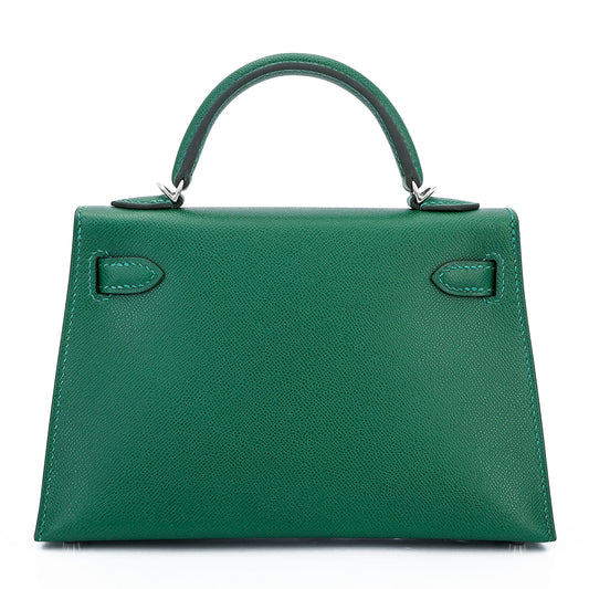 HERMÈS Mini Kelly II Vert Moyen (65) Madame Palladium hardware W (2024)
