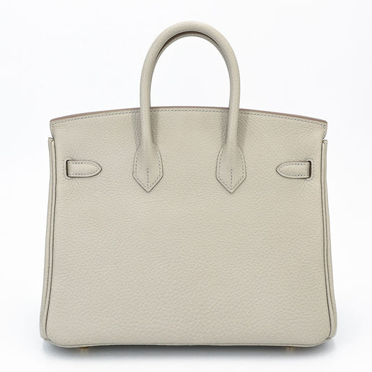 HERMÈS Birkin 25 Gris Perle (80) Togo Gold hardware W (2024)