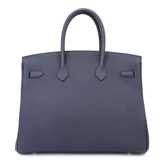 HERMÈS Birkin 35 Bleu Nuit (2Z) Togo Palladium hardware K (2025)