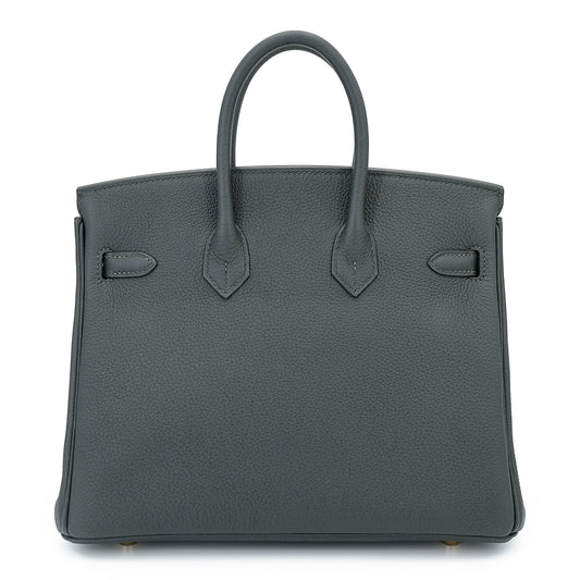 HERMÈS Birkin 25 Vert Mangrove (Q0) Togo Permabrass hardware K (2025)