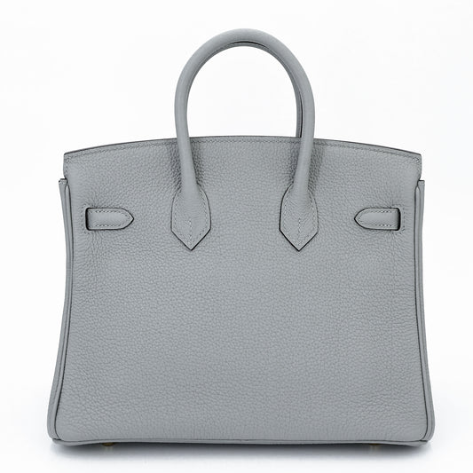 HERMÈS Birkin 25 Bleu Glacier (8U) Togo Gold hardware W (2024)