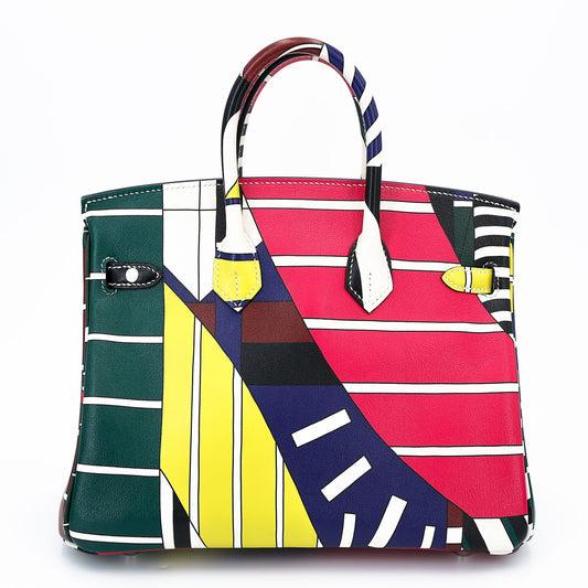 HERMÈS Limited Edition Birkin 25 One Two Three and Away We Go Multi-color Swift Palladium hardware D (2019)