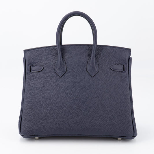 HERMÈS Birkin 25 Bleu Nuit Togo Palladium hardware K (2025)