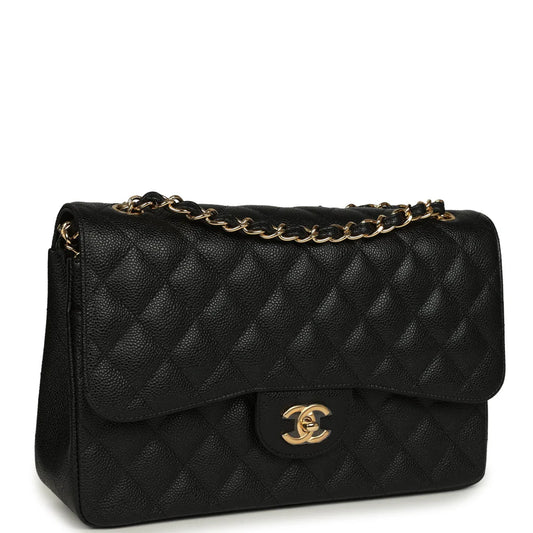 Chanel Jumbo Classic Double Flap Bag Black Caviar Gold Hardware 2025