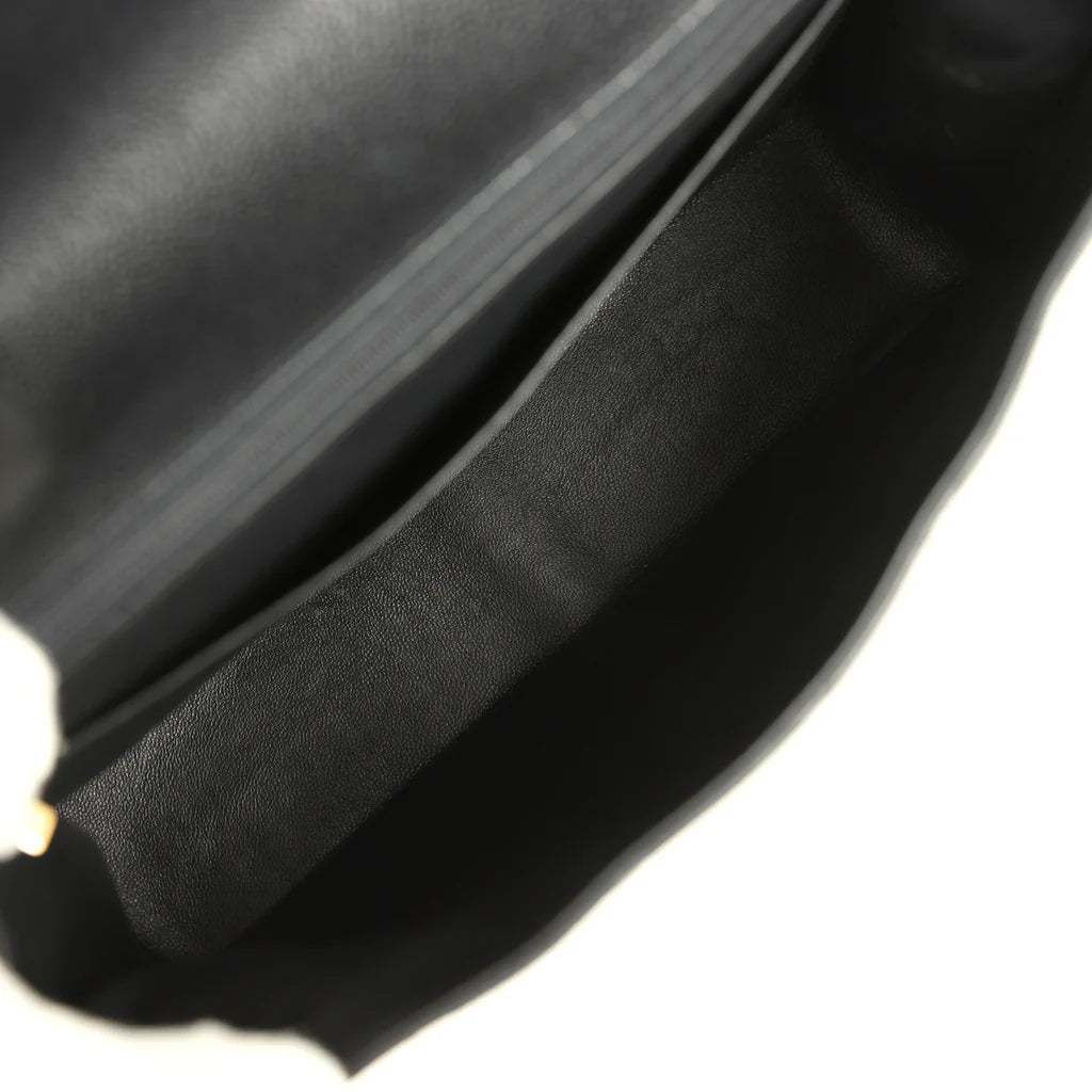 Chanel Jumbo Classic Single Flap Bag Black Caviar Gold Hardware