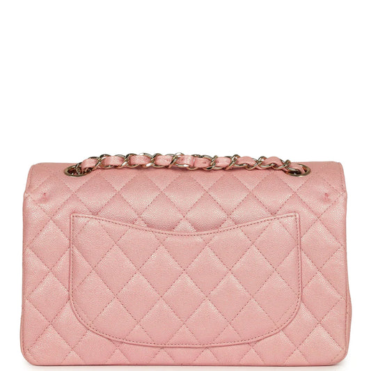 Chanel Small Classic Double Flap Bag Pink Iridescent Caviar Light Gold Hardware