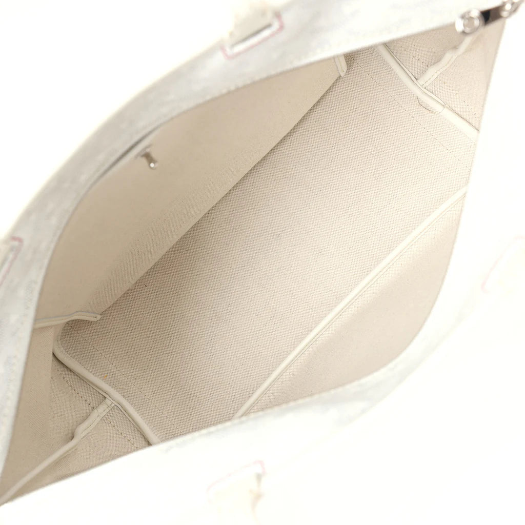 Goyard Goyardine White Artois Tote PM Palladium Hardware