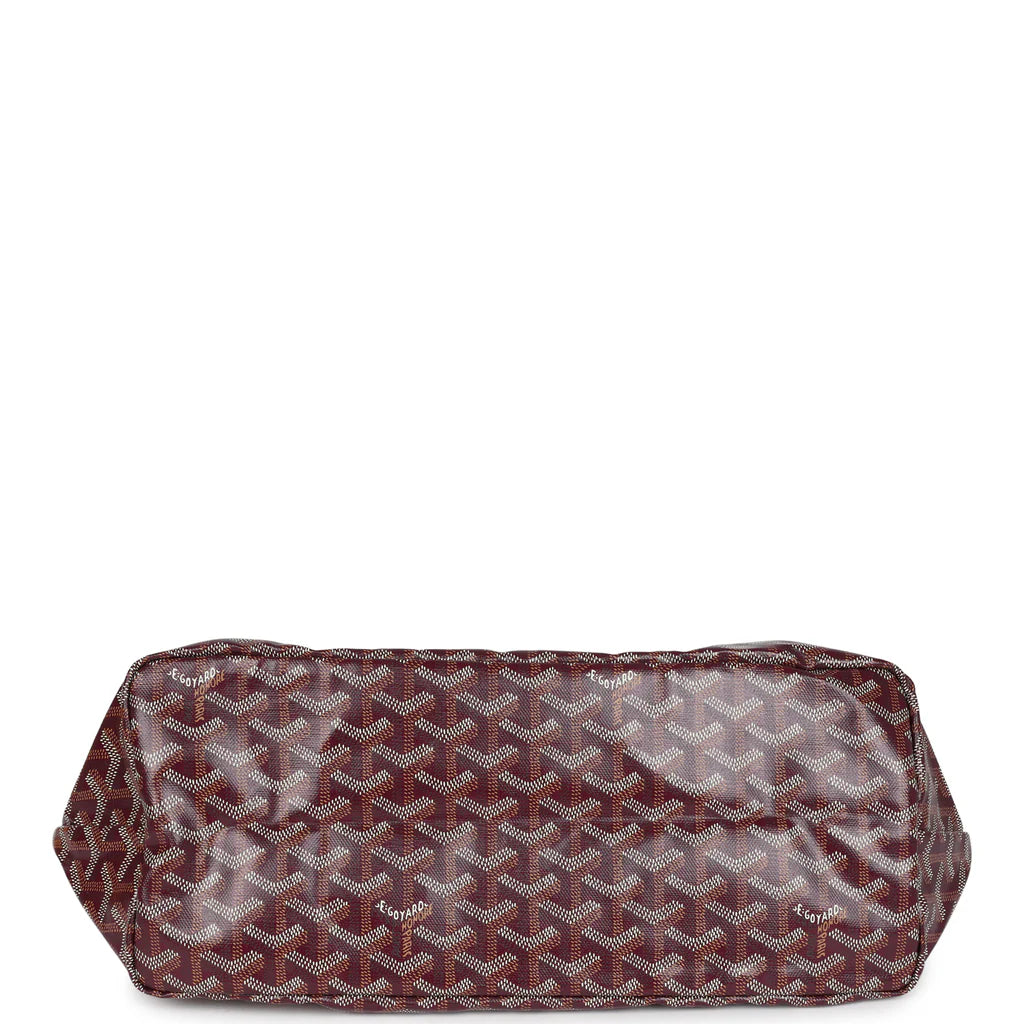 Goyard Goyardine Canvas Burgundy Saint Louis PM Tote Palladium Hardware