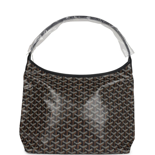 Goyard Goyardine Black Boheme Hobo Bag Palladium Hardware