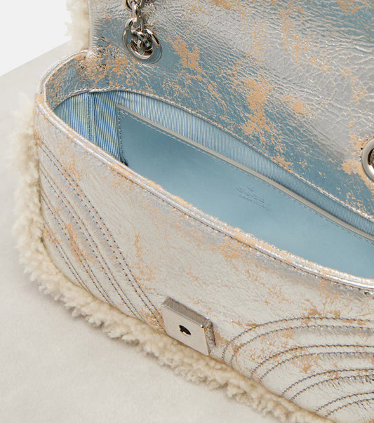 Gucci GG Marmont Medium metallic leather shoulder bag 2025