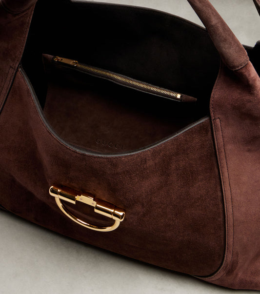 Gucci Softbit Maxi suede shoulder bag 2025