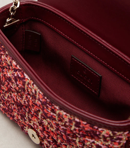Gucci GG Marmont Mini tweed shoulder bag 2025