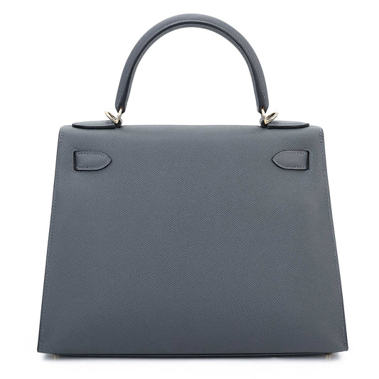 HERMÈS Kelly 28 Sellier Gris misty (H0) Epsom Permabrass hardware W (2024)
