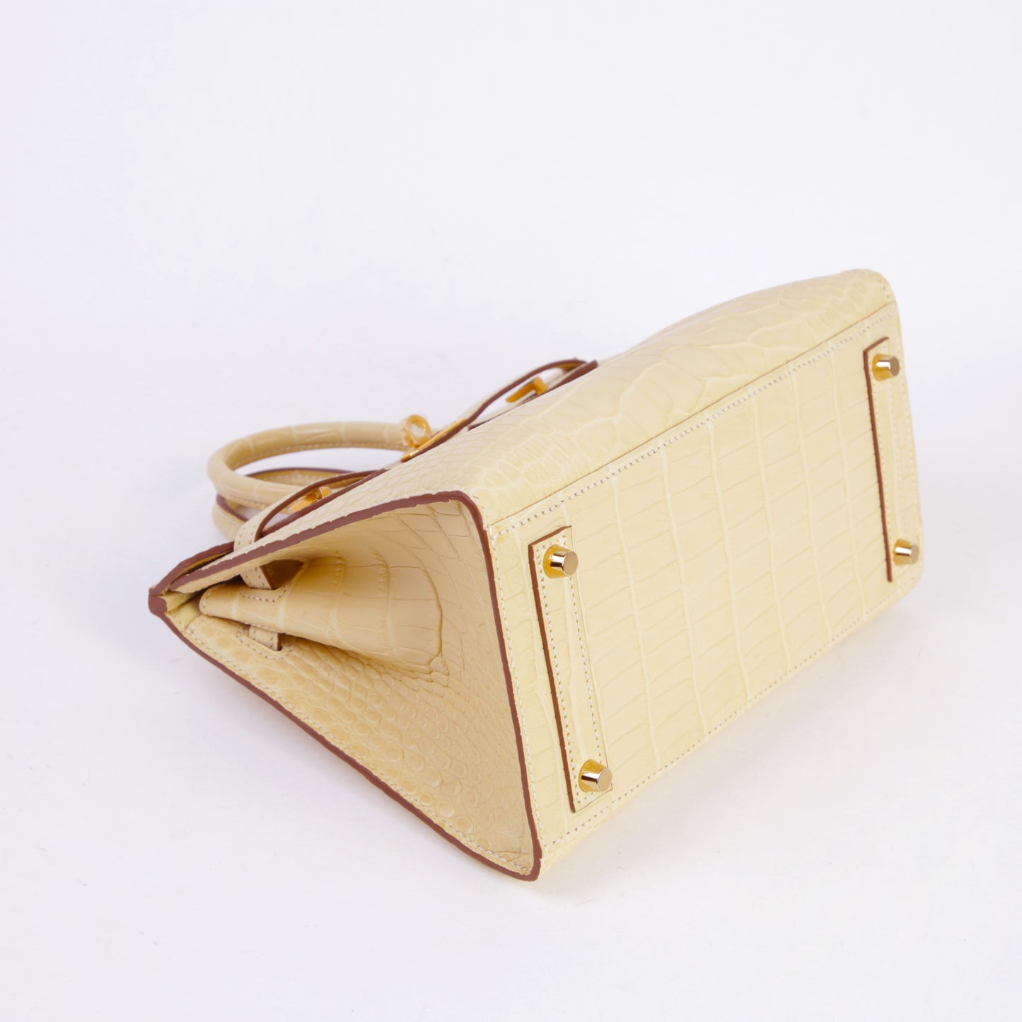 HERMÈS Birkin 20 Vanille Matte Alligator Gold hardware W (2024)