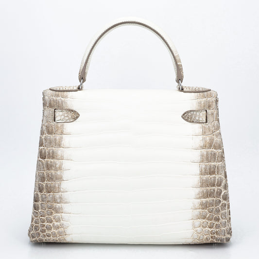 HERMÈS Limited Edition Kelly 28 Himalaya Matte Niloticus Crocodile Diamond White Gold hardware Z (2021)