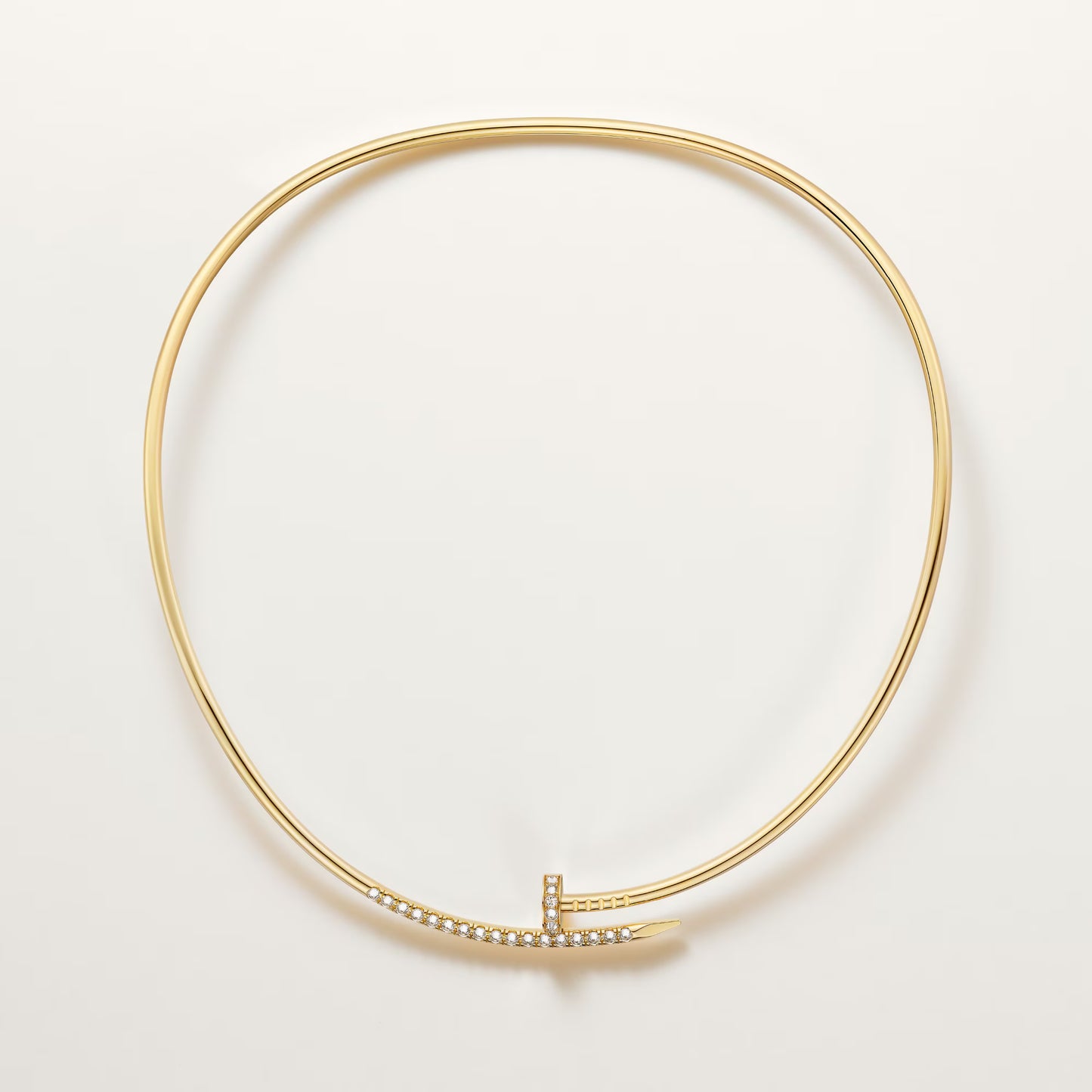 Cartier Juste un Clou torque necklace, small model, reverse-set diamonds 2025