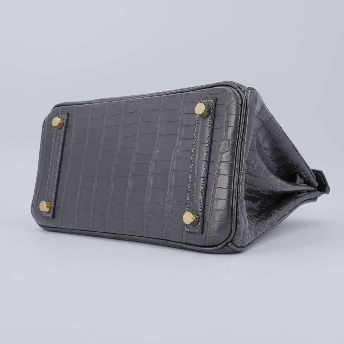 HERMÈS Birkin 25 Graphite (88) Matte Alligator Gold hardware K (2025)