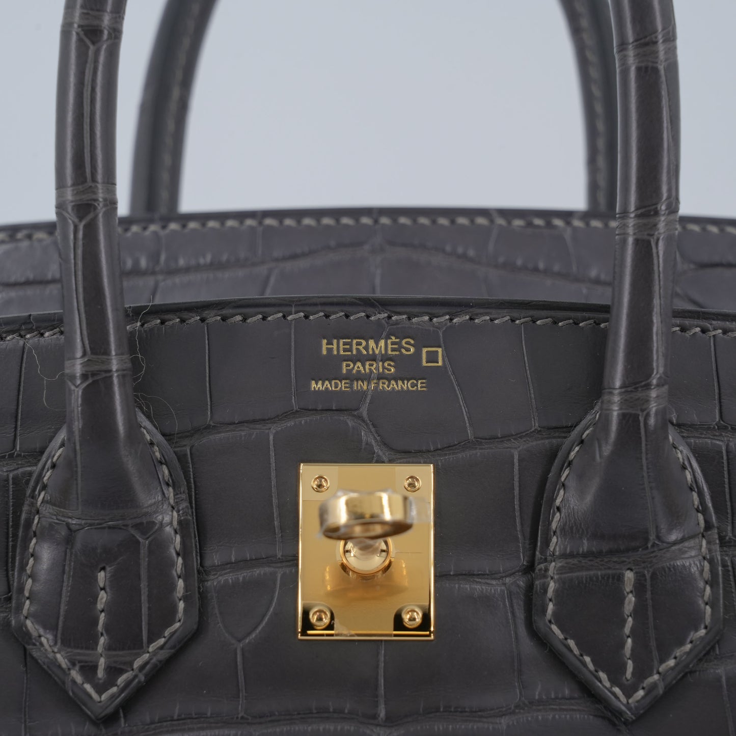 HERMÈS Birkin 25 Graphite (88) Matte Alligator Gold hardware K (2025)