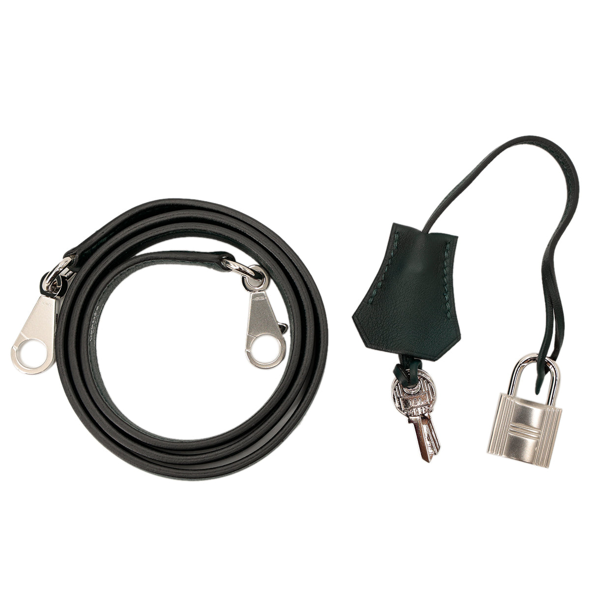 HERMÈS Kelly 32 Sellier Vert Cypress (6O) Swift Toile Berline Palladium hardware D (2019)