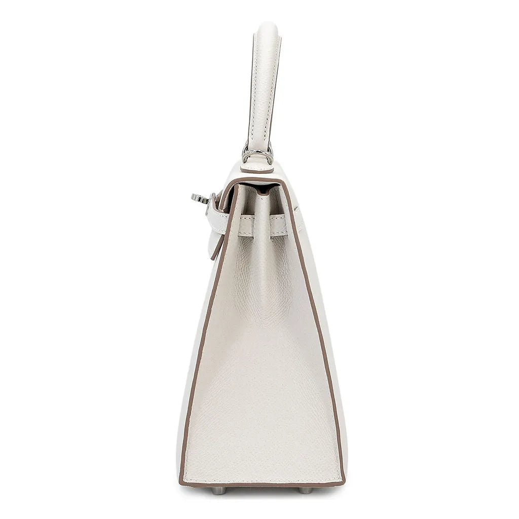 HERMÈS Kelly 25 Sellier Gris Pale (M4) Epsom Palladium hardware B (2023)