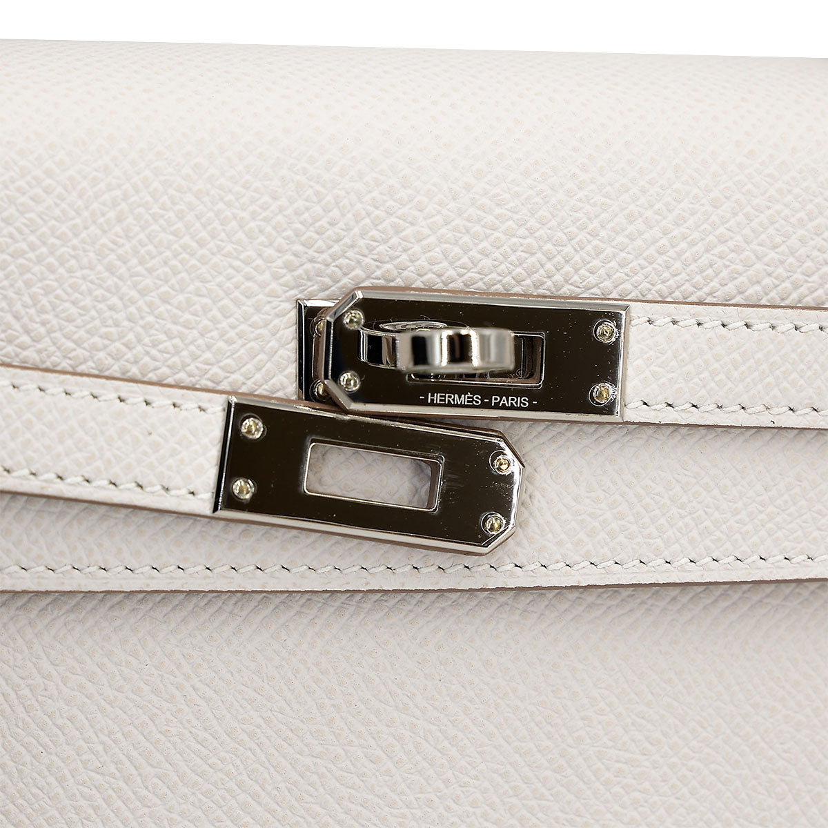 HERMÈS Kelly 25 Sellier Gris Pale (M4) Epsom Palladium hardware B (2023)