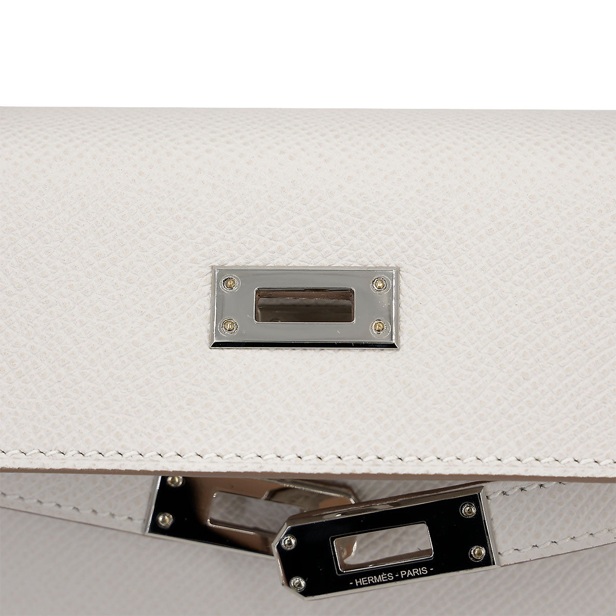 HERMÈS Kelly 25 Sellier Gris Pale (M4) Epsom Palladium hardware B (2023)