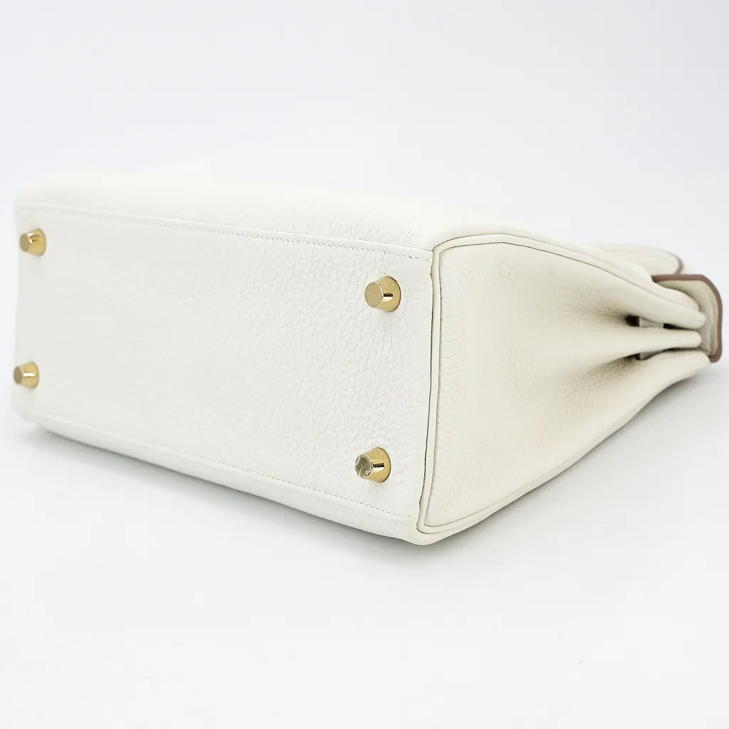 HERMÈS Kelly 25 Mushroom (0T) Togo Gold hardware B (2023)