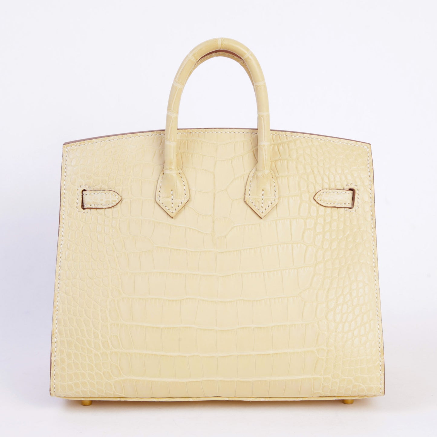 HERMÈS Birkin 20 Vanille Matte Alligator Gold hardware W (2024)