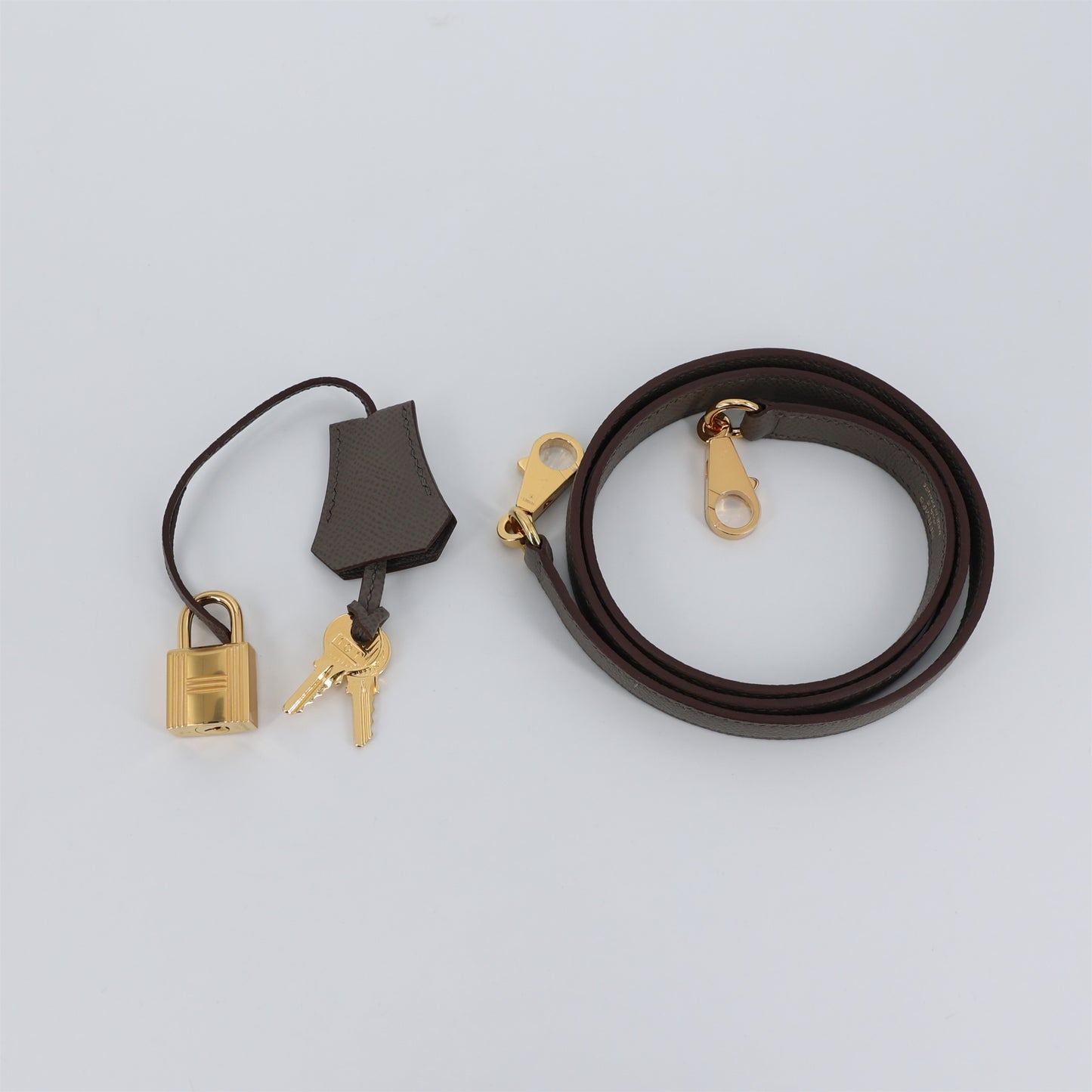 HERMÈS Kelly 25 Sellier Etain (8F) Epsom Gold hardware B (2023)