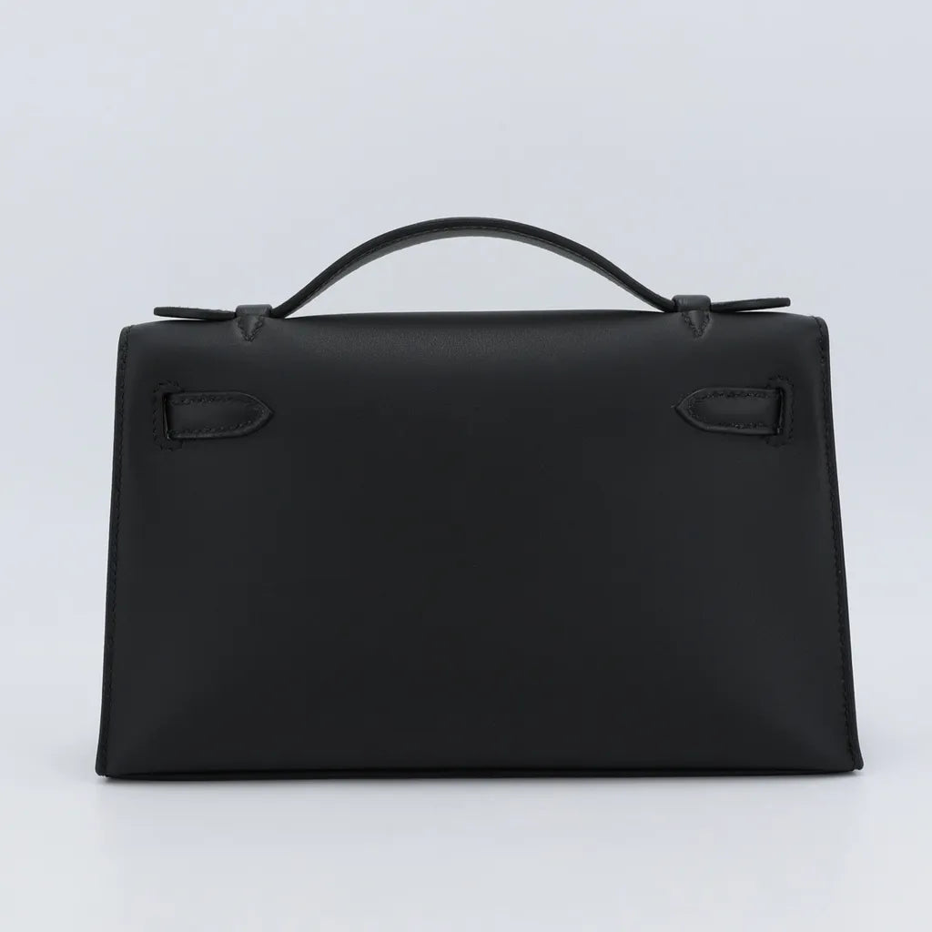 HERMÈS Kelly Pochette Black (89) Swift Gold hardware W (2024)