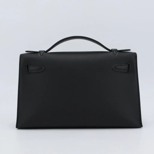 HERMÈS Kelly Pochette Black (89) Swift Gold hardware W (2024)