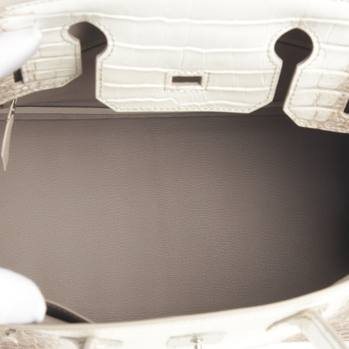 HERMÈS Limited Edition Birkin 30 Himalaya Matte Niloticus Crocodile Palladium hardware X (2016)