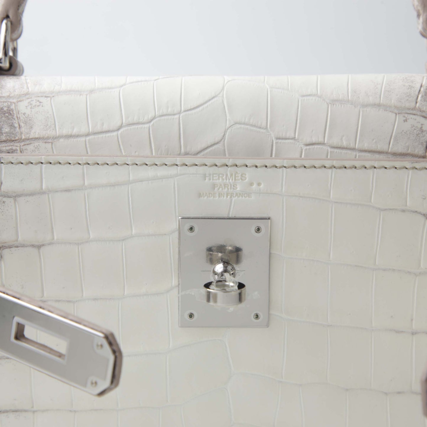 HERMÈS Kelly 32 Himalaya Matte Niloticus Crocodile Palladium (2022)