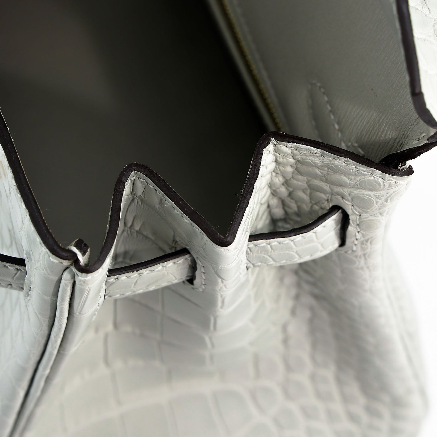 HERMÈS Birkin 25 Gris Neve (0W) Matte Alligator Gold hardware K (2025)