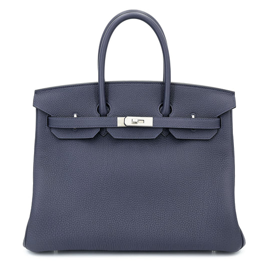 HERMÈS Birkin 35 Bleu Nuit (2Z) Togo Palladium hardware K (2025)