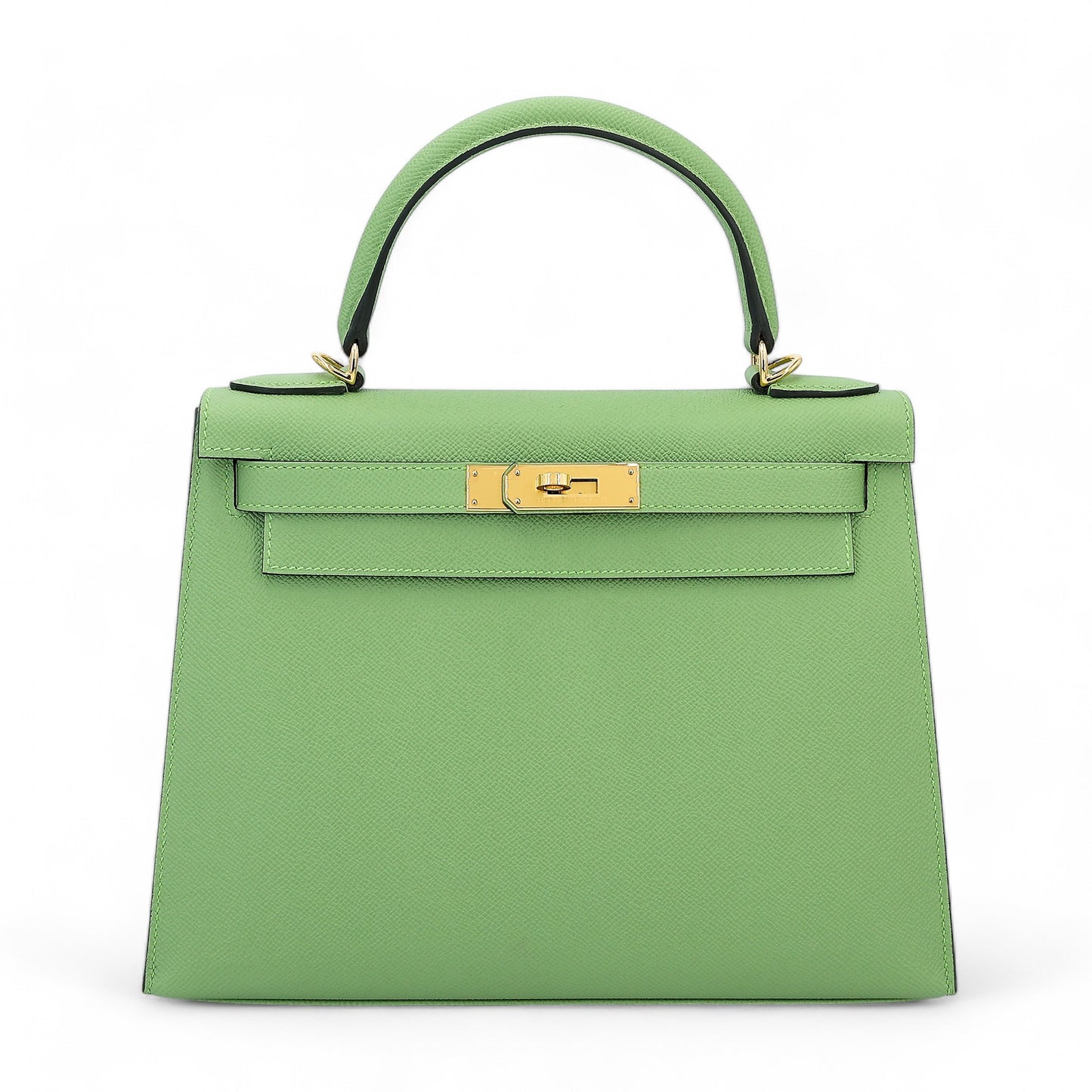 HERMÈS Kelly 28 Sellier Vert Criquet (3I) Epsom Gold hardware D (2019)