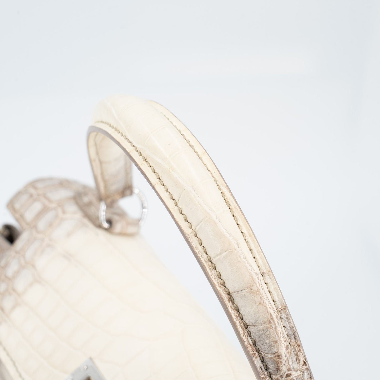 HERMÈS Limited Edition Kelly 25 Himalaya Matte Niloticus Crocodile Diamond White Gold hardware Z (2021)