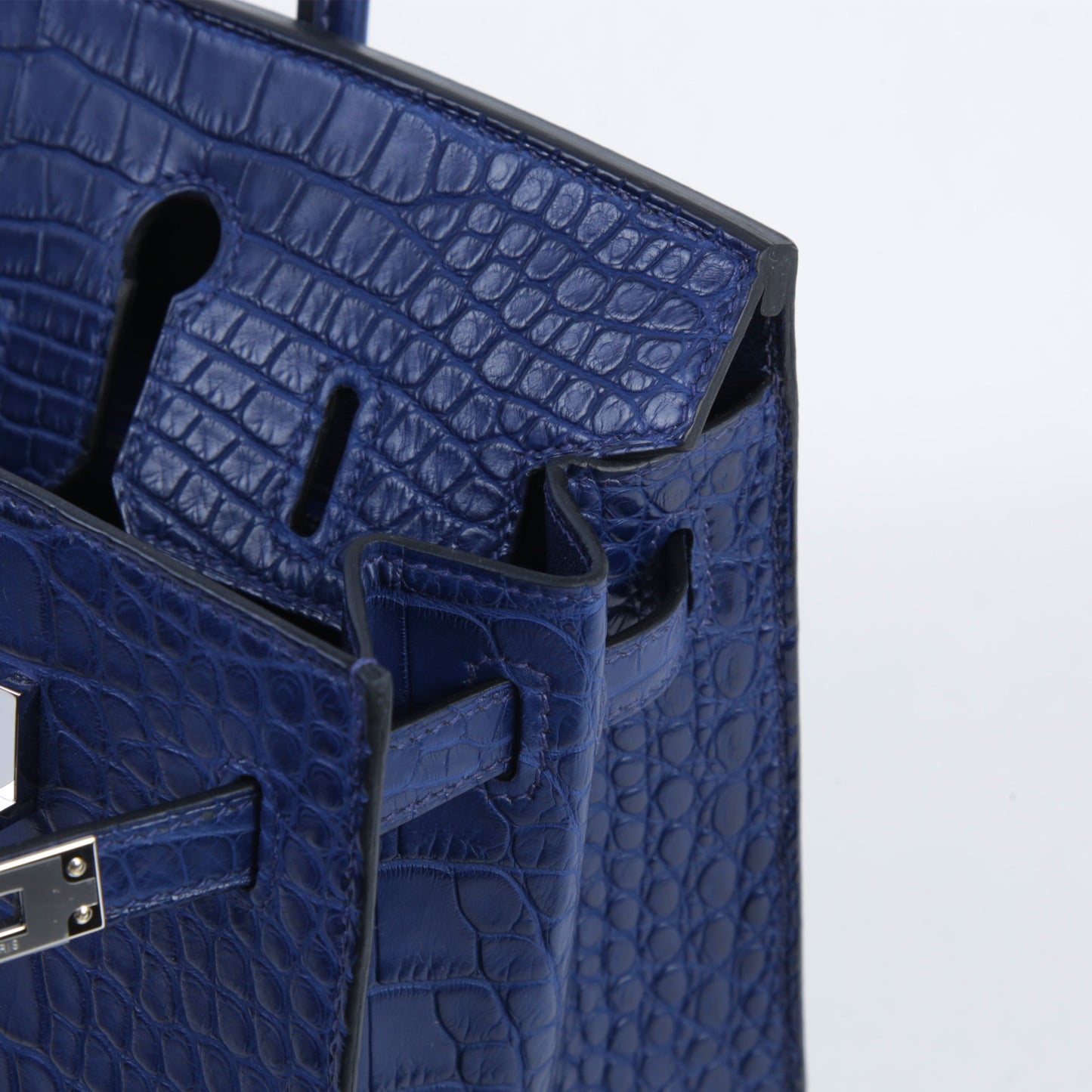 HERMÈS Birkin 25 Sellier Bleu Saphir (73) Matte Alligator Palladium hardware K (2025)