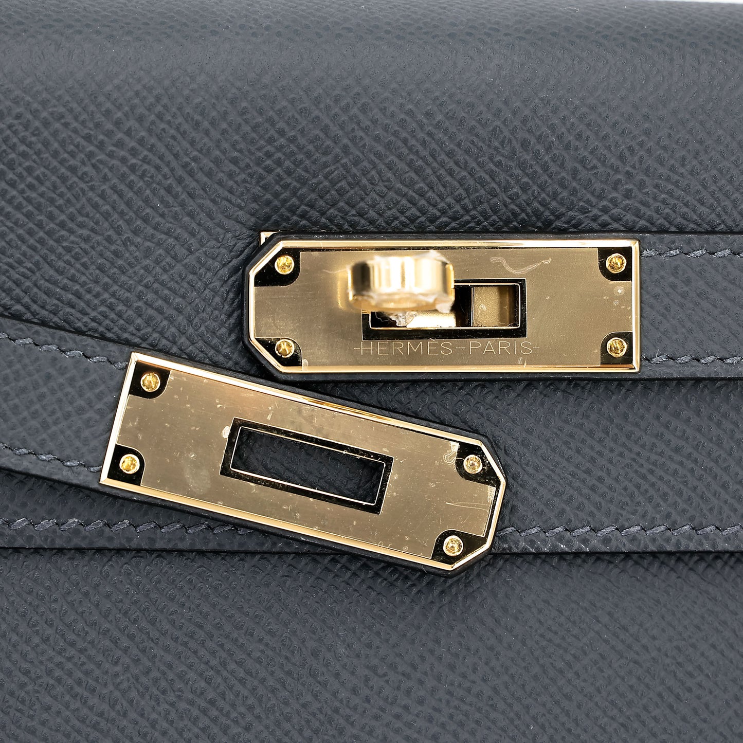 HERMÈS Kelly 28 Sellier Gris misty (H0) Epsom Permabrass hardware W (2024)