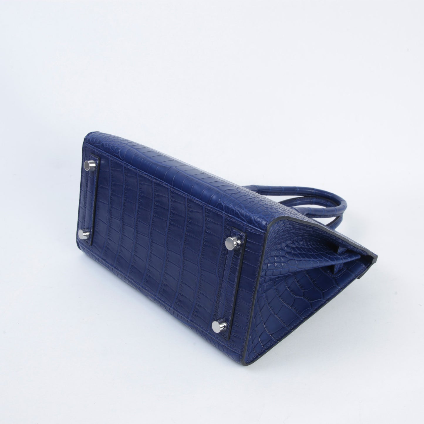 HERMÈS Birkin 25 Sellier Bleu Saphir (73) Matte Alligator Palladium hardware K (2025)