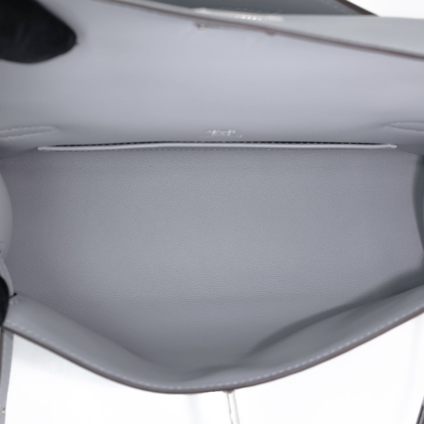 HERMÈS Kelly Pochette Gris Pantin (P0) Swift Palladium hardware K (2025)