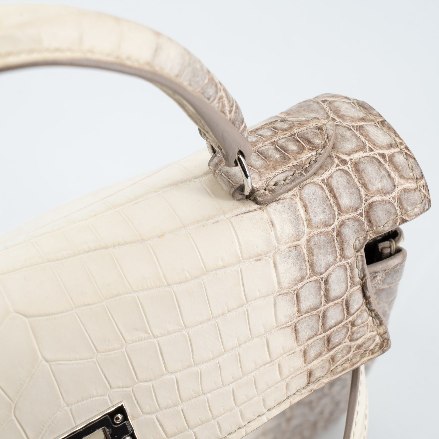 HERMÈS Limited Edition Kelly 25 Himalaya Matte Niloticus Crocodile Diamond White Gold hardware Z (2021)