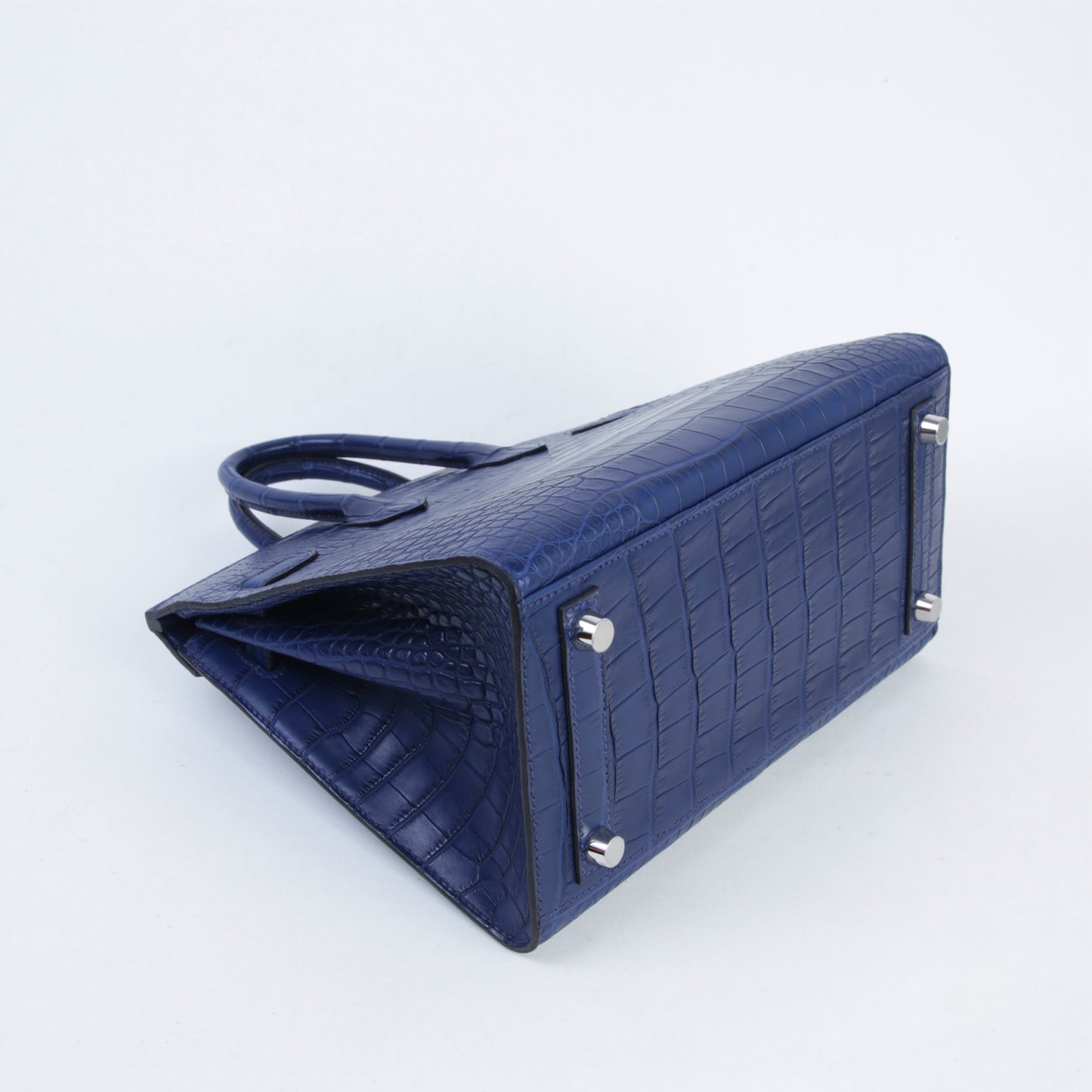 HERMÈS Birkin 25 Sellier Bleu Saphir (73) Matte Alligator Palladium hardware K (2025)