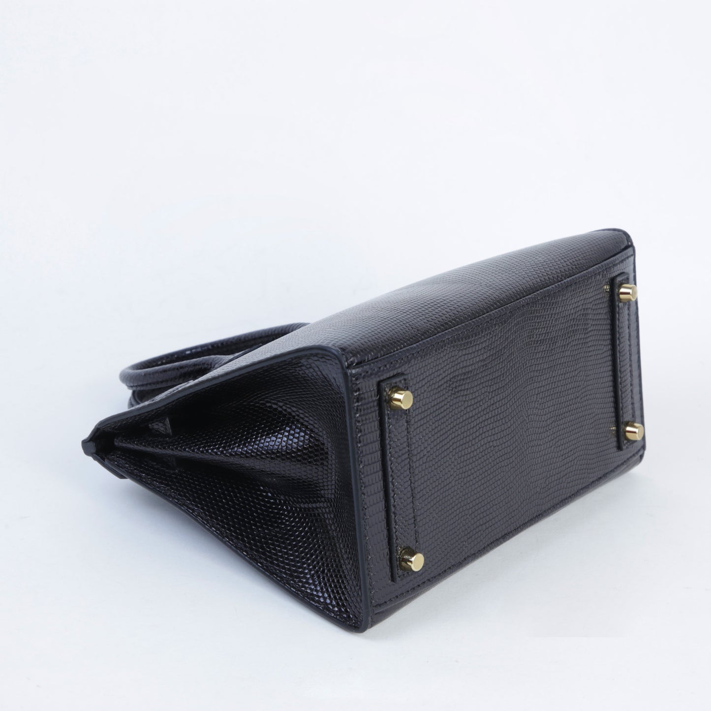 HERMÈS Birkin 20 Noir (89) Lizard Gold hardware B (2023)