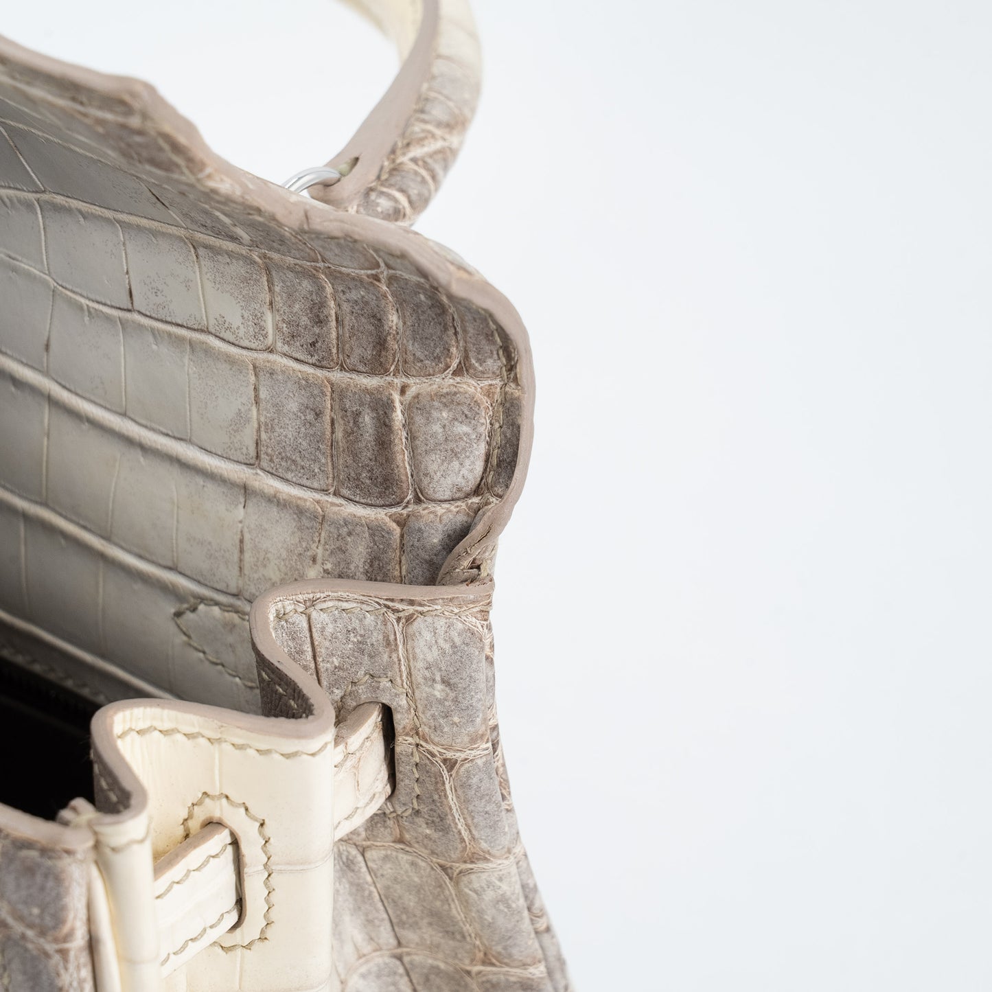 HERMÈS Limited Edition Kelly 25 Himalaya Matte Niloticus Crocodile Diamond White Gold hardware Z (2021)