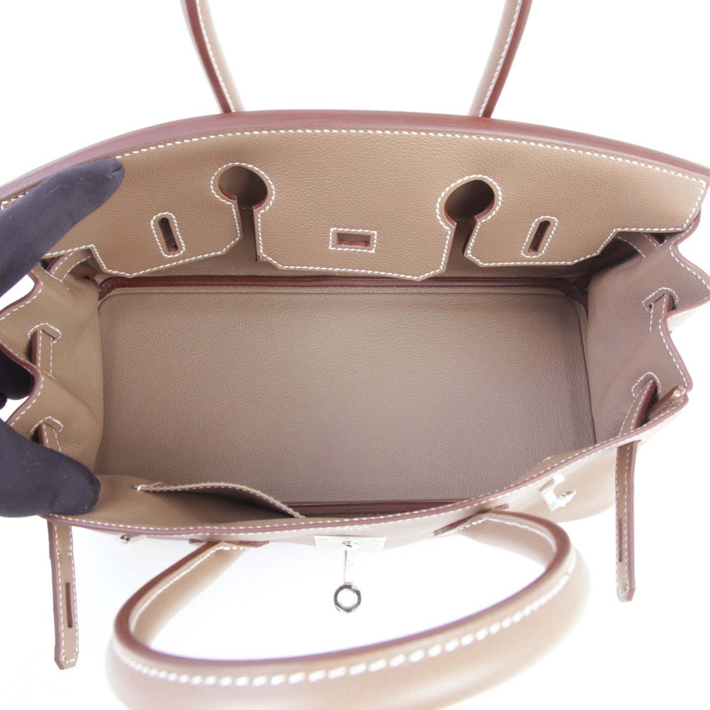 HERMÈS Birkin Shoulder Light 29 Etoupe (18) Evercolor Palladium hardware K (2025)