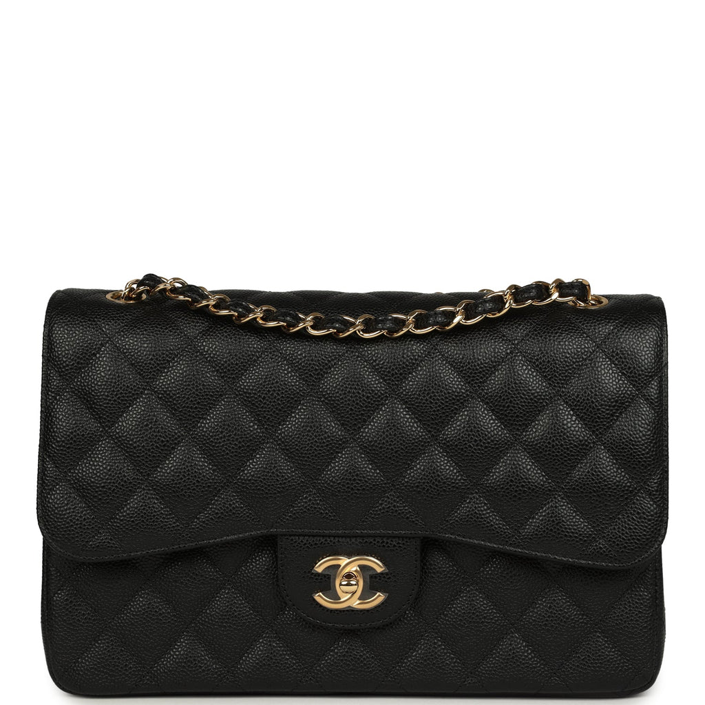 Chanel Jumbo Classic Double Flap Bag Black Caviar Gold Hardware 2025